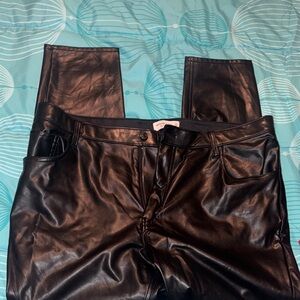 Abercrombie & Fitch Shiny Black Leather Pants